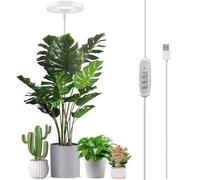 Plant Grow Light Indoor, Full Spectrum LED Plant Lights for Indoor Plants, Height Adjustable Plant Halo Growing Lamps, Auto On/Off Timer 2/4/8H, 4 Dimmable Brightness for Seedings and Succulen(2Pack)