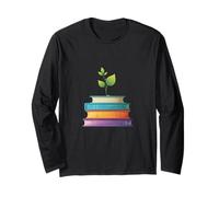 Plant Growing from Books Education Illustration Long Sleeve T-Shirt