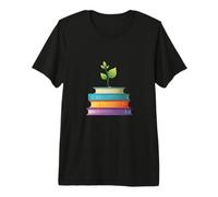 Plant Growing from Books Education Illustration Premium T-Shirt