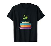 Plant Growing from Books Education Illustration T-Shirt