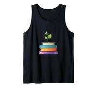 Plant Growing from Books Education Illustration Tank Top