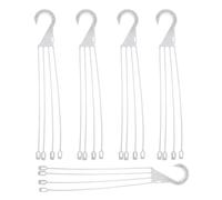 Plant Hanger 5 Pcs Plastic Plant Pots Hanger with Hook Hanging Flower Pots Holder Garden Basket Holder Hanging Chains Garden Accessories for Balcony Ceiling Indoor Greenery (White)