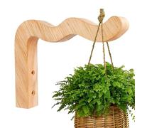 Plant Hanger Bracket - Wood, Wall Plant Hook, Wooden Flower Hanger | 9 Inch Shaped Design, Heavy Duty Support System, Decorative Garden Mounting Bracket, Garden Pot Hook For Patio, Flower Pots