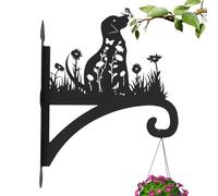 Plant Hangers Outdoor - Iron Plant Hanger | Dog Silhouette Heavy Duty Plants Hooks for Hanging Baskets, Bird Feeders, Wind Chimes | Garden Porch Decorative Metal Planting Stand | 14 Inch Wall Mounted