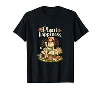 Plant Happiness Cottagecore Plant Parent Design T-Shirt