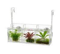 Plant Holder Aquarium - Clear Acrylic Barrier, Adjustable Elevation Bracket, Aquatic Greenery Basket, Edge Ledge Clamp | Designed To Suspend Trailing Vines Moss Scape Art Inside Glass Enclosures