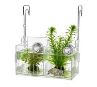 Plant Holder For Fish Tank - 3.94 × 4.72in Double-Hook Hydroponic Planter - Transparent Acrylic Adjustable Height Aquatic Plant Holder | For Decoration Corner Shelf Underwater Vine Moss