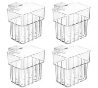Plant Holder for Fish Tank, 4Pcs Clear Plastic Aquarium Plant Holder with Screws, Hydroponic Planting Cups for Aquatic Plants, Fish Tank Accessories & Decor