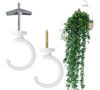 Plant Hooks for Ceiling - Flower Basket Swag Hanger | Multifunctional Ceiling Hooks Set of 2 for Porch Apartment Garage Workshop Bathroom Closet Outdoor Indoor Patio