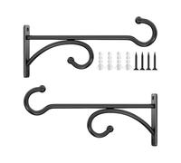 Plant Hooks for Wall - 2 Piece Metal Bracket Set, Heavy Duty Hanging Support, Durable Outdoor Indoor Mounting Hook | Wall Plant Hooks for Flower Pots Baskets Wind Chimes Bird