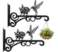 Plant Hooks, Hanging Basket Holder, Pack of 2 Iron Wall Hooks, 25 cm Hanging Basket, Bird House, Wall Holder Hook for Hanging Planter, Bird House, Lantern, Wind Chimes, Garden, Balcony Decoration (2,