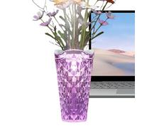 Plant Humidifier - 800ml USB Mist Diffuser, ABS Flower Vase Humidifier, Quiet Oil Diffuser with LED Light Humidifiers | Air Humidifiers for Bedroom Office Home and Indoor Plant Desk