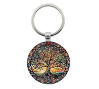 Plant Key Chain - Zinc Alloy Tree Pendant | Cute Fashion keychains | Trendy Round Ornament for Aesthetic Teen Accessories, Schoolbag, Luggage, Travel, Rearview Mirror, Workplace, Backpack Charm Gift