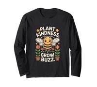 Plant Kindness Grow Buzz Bee Retro Nature Long Sleeve T-Shirt