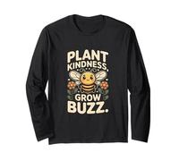 Plant Kindness Grow Buzz Bee Retro Nature Long Sleeve T-Shirt