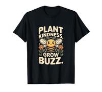 Plant Kindness Grow Buzz Bee Retro Nature T-Shirt