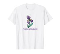 Plant Kindness Purple Iris Illustration Value Graphic T-Shirt, Men, White, M