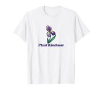 Plant Kindness Purple Iris Illustration Value Graphic T-Shirt, Men, White, M