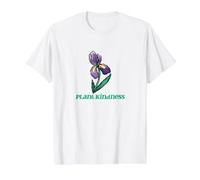 Plant Kindness Purple Iris Illustration Value Graphic T-Shirt, Men, White, S