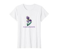 Plant Kindness Purple Iris Illustration Value Graphic T-Shirt, Women, White, XS