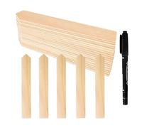 Plant Label Stake - Garden Writing Tags, Waterproof Wooden Markers, | Timber Nursery Tags, Botanical Naming Labels, Fifty Piece Identification Sticks for Greenhouse Nursery Planting Organization Use
