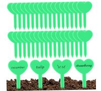 Plant Labels 100Pcs Heart Shaped Plant Markers 1.8x3.2'' Waterproof Garden Labels T-Type Reusable Plastic Plant Tags Garden Markers for Seed Potted Herbs Flowers Plant Tags Garden Markers Garden Label