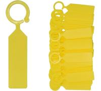 Plant Labels 50PCS Waterproof Plastic Hanging Markers Garden Pot Reusable Thick Hook Seedling Tags Decoration Tool(Yellow-50pcs)