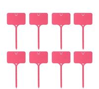 Plant Labels 55PCS T-Shaped Plastic Plant Label Waterproof Reusable Flower Vegetable Herbal Potted(L-RoseRed-55Pcs)