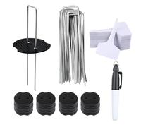 Plant Labels and Pen for Outdoor Plants 30 pcs Garden Pegs with Pads 30 pcs T-Type Plant Markers & Labels White Plastic Garden Plant Tags for Seed U-Shaped Ground Stakes for Camping