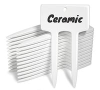 Plant Labels, Ceramic Garden Markers, Herbs Succulent Name Tags, Supplies for Seeding Pot Potted Plants Raised Bed, Indoor & Outdoor, Reusable Waterproof - Set of 12, White
