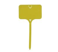 Plant Labels for Outdoor Plants 100pcs Garden Re-usable Plant Labels Waterproof T-Type Sign Tags Plastic Markers Record Plate Flower Vegetables Potted Stakes(Yellow 9.8x4.9cm)