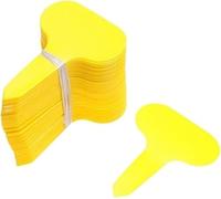 Plant Labels Garden Classification Sorting Sign Tag Ticket Plastic Writing Plate Board Plug in Card Colorful(Yellow,100pcs)