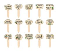 Plant Labels, Garden Plant Markers - Pack of 15 with Funny Sayings for Flower Pots, Garden Accessories, Plant Marking, Outdoor