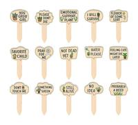 Plant Labels,Plant Tags for Outdoor Garden Waterproof | 15X with Funny Saying Wooden Sticks for Flower Pots Gardening Supplies Greenhouse Planting Labeling Growing