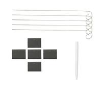 Plant Labels, Reusable Slate Planter Tags Pack of 5 with Metal Stakes Stone Chalks for Flower Vegetable(Rectangle)