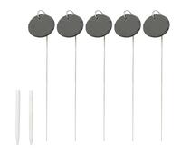 Plant Labels, Reusable Slate Planter Tags Pack of 5 with Metal Stakes Stone Chalks for Flower Vegetable(Oval)