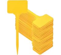 Plant Labels T-Shaped Tall Writable Waterproof Garden Tags Markers for Indoor Outdoor Plants Flowers Vegetables(Yellow,100PCS-14.7X5.5CM)