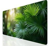 Plant Large Gaming Mouse Pad 600x300x3mm XXL Extended Desk Mat, Green Mouse Mat with Non-Slip Rubber Base, Gaming Mousepad Waterproof, Desk Pad Stitched Edge for Office, Home, Laptop, Gifts UK-8402