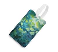 Plant Leaves Luggage Tag Classic Personalized Repeated Luggage Tag Cute Unique Travel Essentials Identifiers for Women Men Baggage Backpack Handbag Suitcase, White-style, One Size