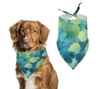 Plant Leaves Pet Scarf Adjustable Pet Accessories Triangular Scarf Washable Floral Print Puppy Bib Bandana Stylish Comfortable Cat Scarves for Holiday Scarfs