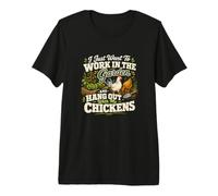 Plant Lover Chickens Gardening Humor Premium T-Shirt