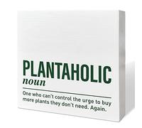 Plant Lover Desk Wooden Box Sign Decor, Plantaholic Definition, Plant Garden Decor Home Office Desk Decoration Gardening Gardener Planter Plant Lover Gifts for Women Men Mom Teens Kids