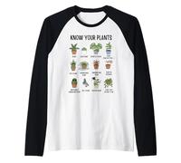 Plant Lover Humor Know Your Plants Funny Houseplant Chart Raglan Baseball Tee