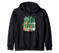 Plant Lover Succulent Cactus Gardening Nature Zip Hoodie
