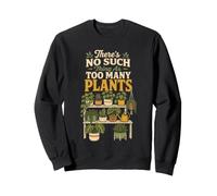 Plant Lover Too Many Plants Funny Botanical Line Art Gift Sweatshirt