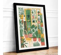 Plant Lover's Interior Botanical Framed Wall Art Print A2 Black