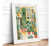 Plant Lover's Interior Botanical Framed Wall Art Print A4 White