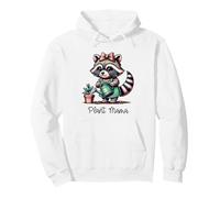 Plant Mama Trendy Coquette Bow Raccoon Cute Animal Pullover Hoodie