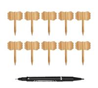 Plant Markers - Natural Wood T Shape Labels, Writable Garden Signs | Durable Identification Tags for Greenhouse Patio Usage, Clear Naming System Supporting Organized Herb Vegetable Flower Cultivation