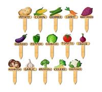 Plant Markers - Wooden 15pcs | Garden Labels with Reusable Design, Vegetable Identification, Nursery Accessories, Seedling Organization, Garden Markers | Greenhouse, Outdoor Patio